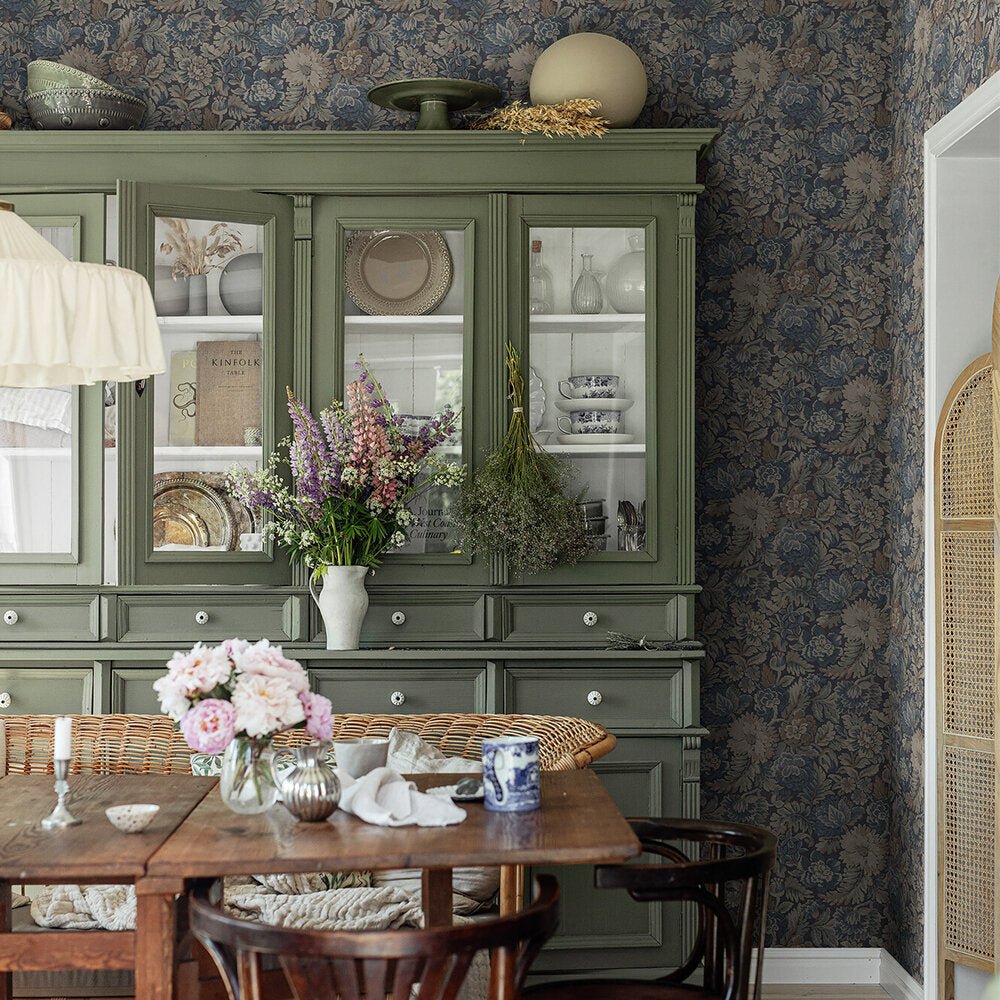 Nightingale Garden Wallpaper - Blue - Boråstapeter - 3564 - Premier Wallcovering