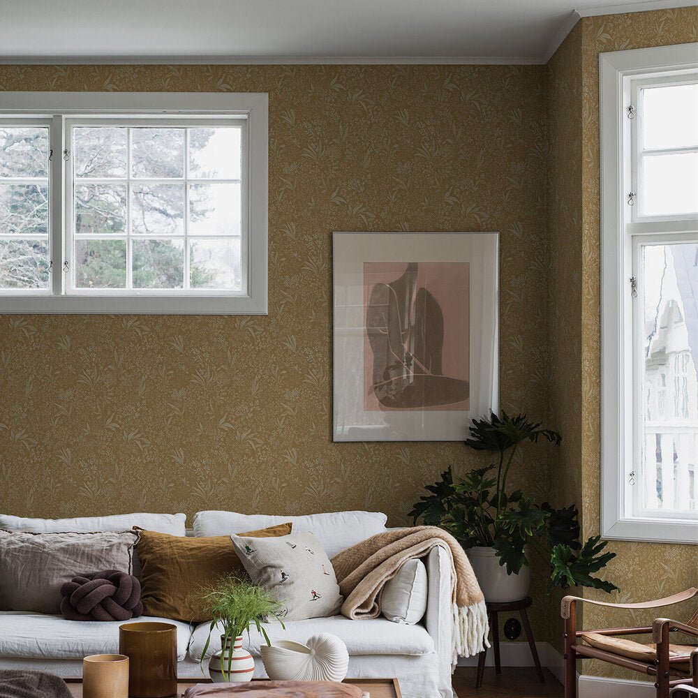 Nocturne Wallpaper - Ochre Yellow - Boråstapeter - 2022 - Premier Wallcovering