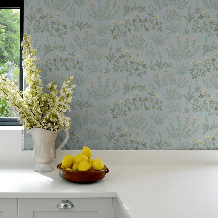 Noras Ang Wallpaper - Blue - Boråstapeter - 5802 - Premier Wallcovering