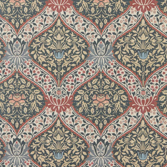 Norbury Wallpaper - Brick/Teal - Morris & Co - 217593