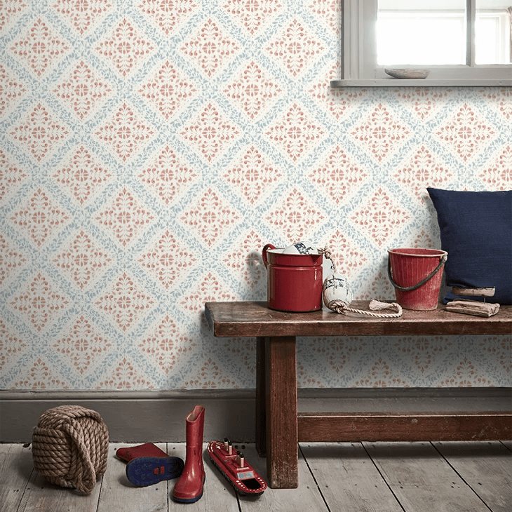 Nyborg Wallpaper - Pink / Blue - Boråstapeter - 4514 - Premier Wallcovering