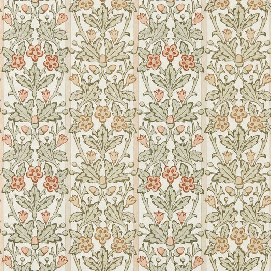 Oak & Blossom Wallpaper - Chestnut/Primrose - Morris & Co - 217589