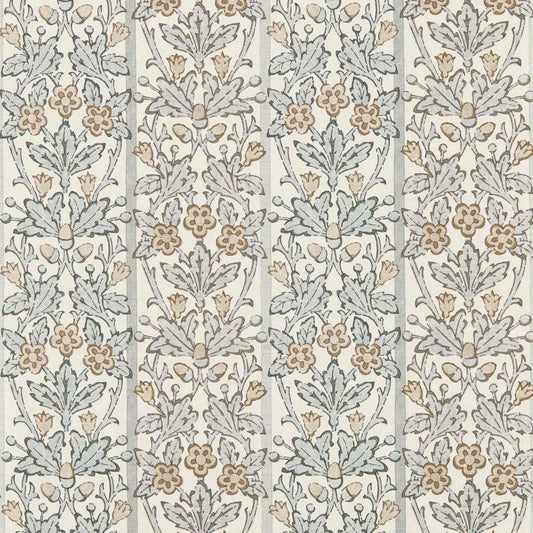 Oak & Blossom Wallpaper - Mineral Blue/Linen - Morris & Co - 217591