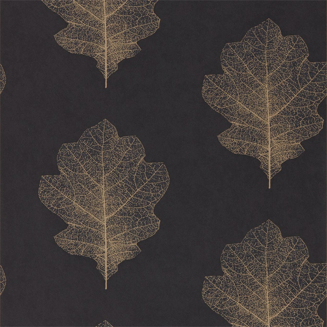 Oak Filigree Wallpaper - Charcoal/Bronze - Sanderson - DWOW215700