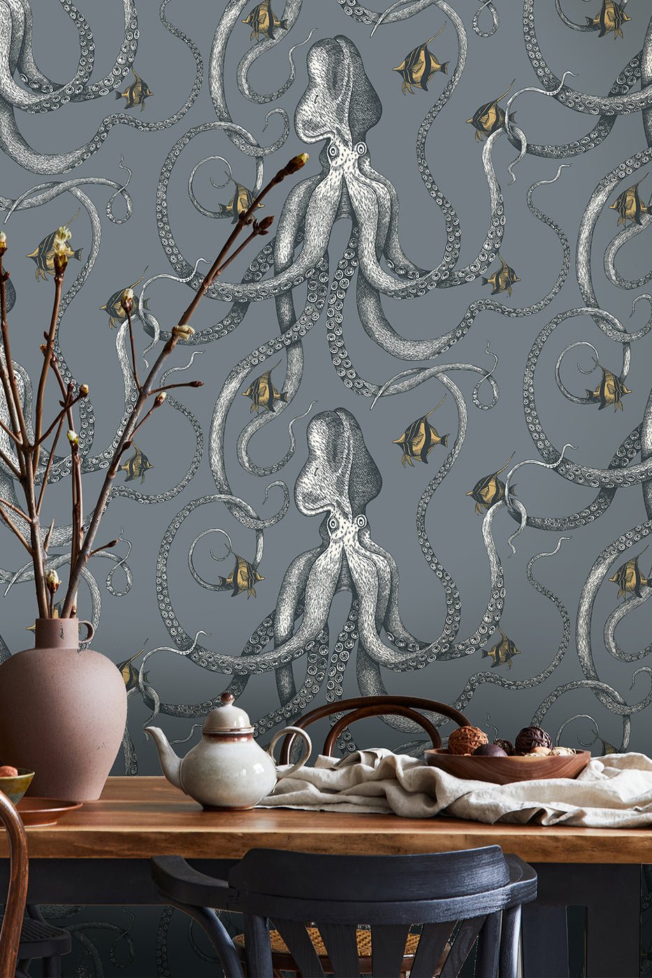 Octopoda Grand Wallpaper - Bude Blue - Josephine Munsey - JMW-103011 - Premier Wallcovering