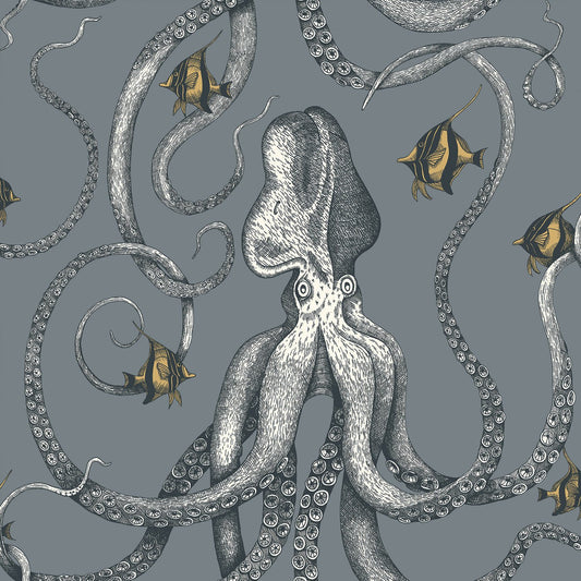 Octopoda Grand Wallpaper - Bude Blue - Josephine Munsey - JMW-103011 - Premier Wallcovering