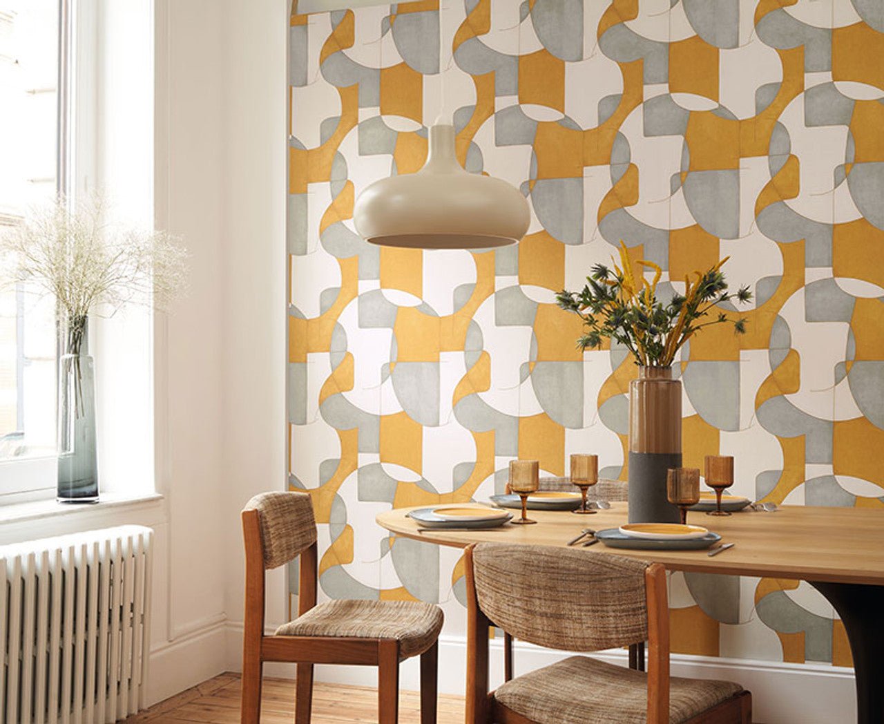 Op'art Gallery Wallpaper - Beige And Or - Casadeco - 86091302 - Premier Wallcovering