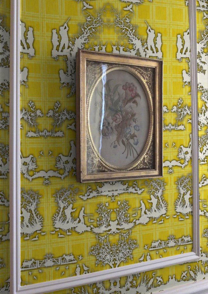Open Season Wallpaper - Yellow - Timorous Beasties - TB/OPSE/MICA/06 - Premier Wallcovering