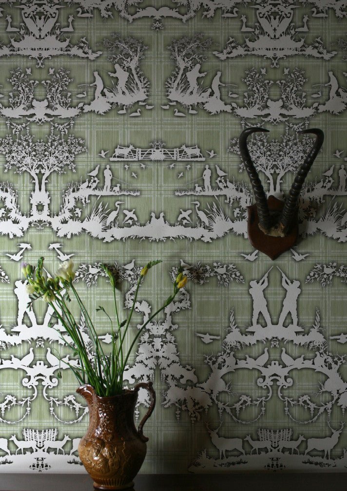 Open Season Wallpaper - Sage - Timorous Beasties - TB/OPSE/MICA/04 - Premier Wallcovering