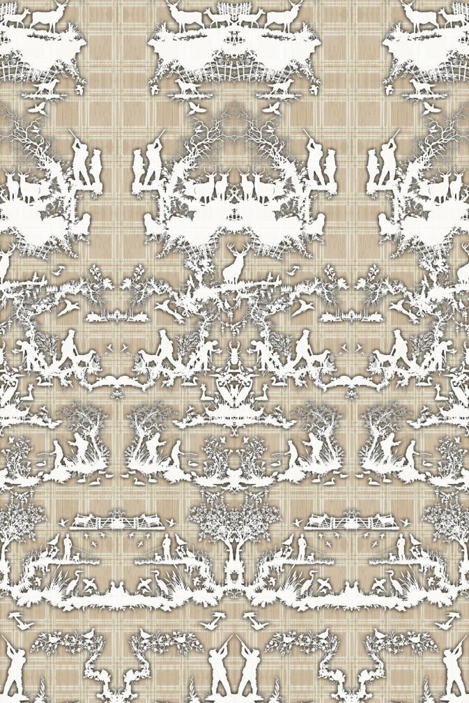 Open Season Wallpaper - Beige - Timorous Beasties - TB/OPSE/MICA/01 - Premier Wallcovering