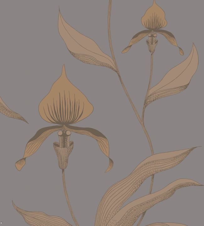 Orchid Wallpaper - Metallic Bronze & Soot - 95/10056 - Cole & Son - Premier Wallcovering