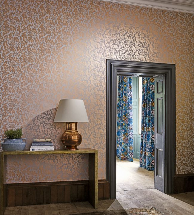 British Isles Damask Wallpaper