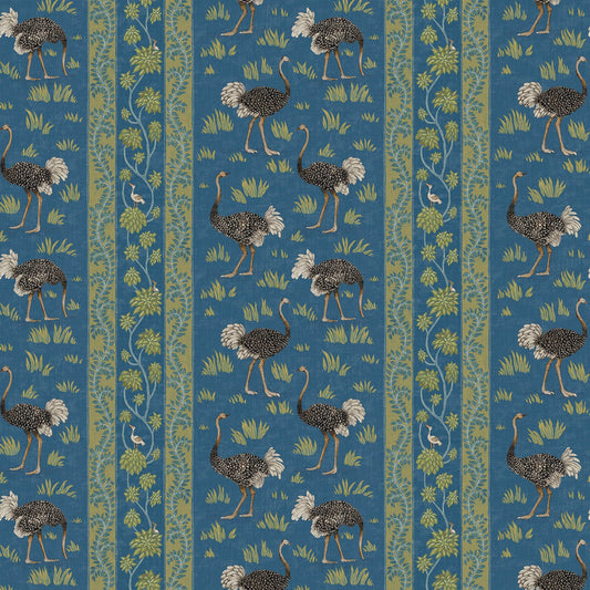 Ostrich Stripe Wallpaper - Bright Blue - Josephine Munsey - JMW-103221 - Premier Wallcovering