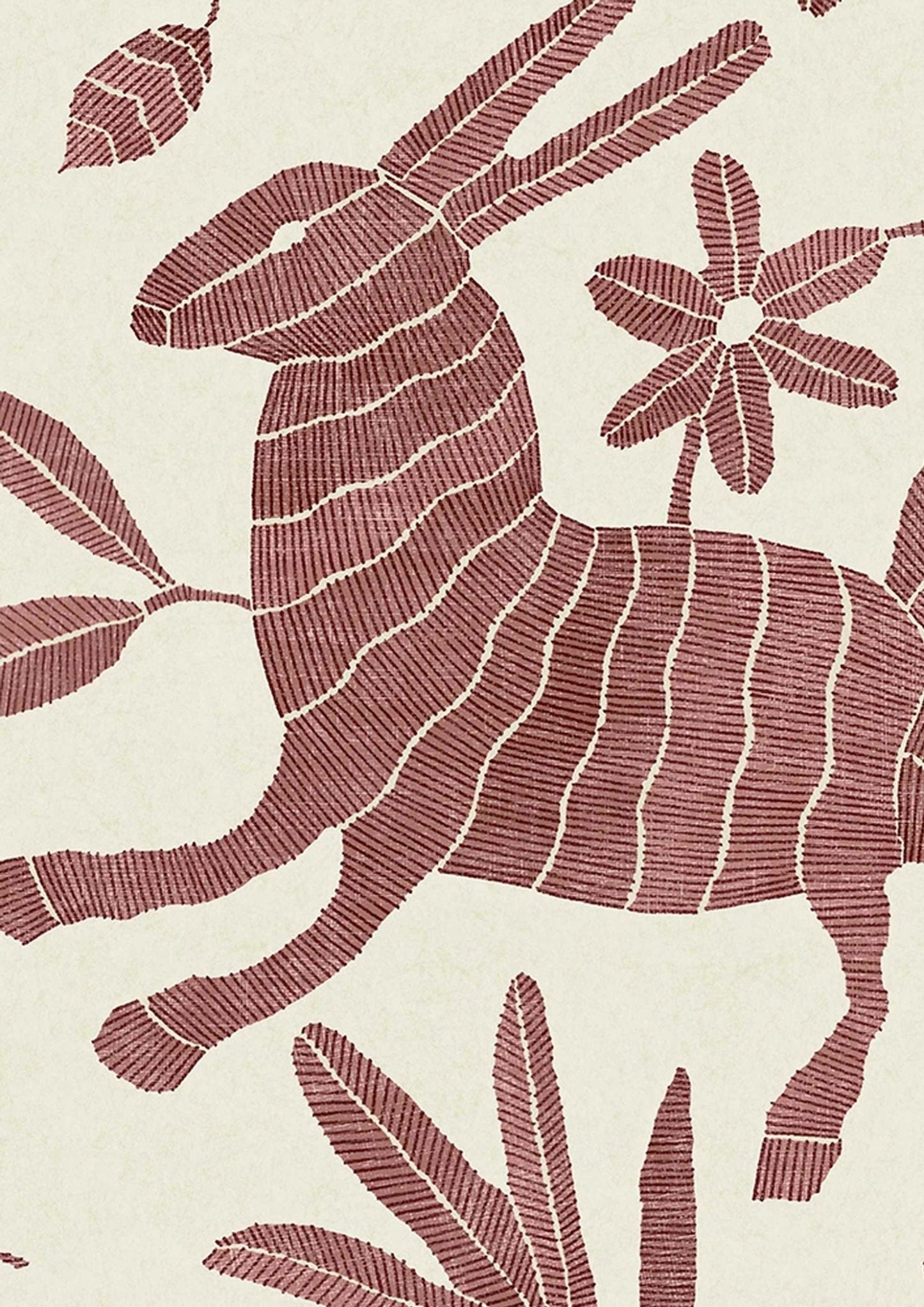 Otomi Wallpaper - Rosy - Lewis & Wood - Premier Wallcovering