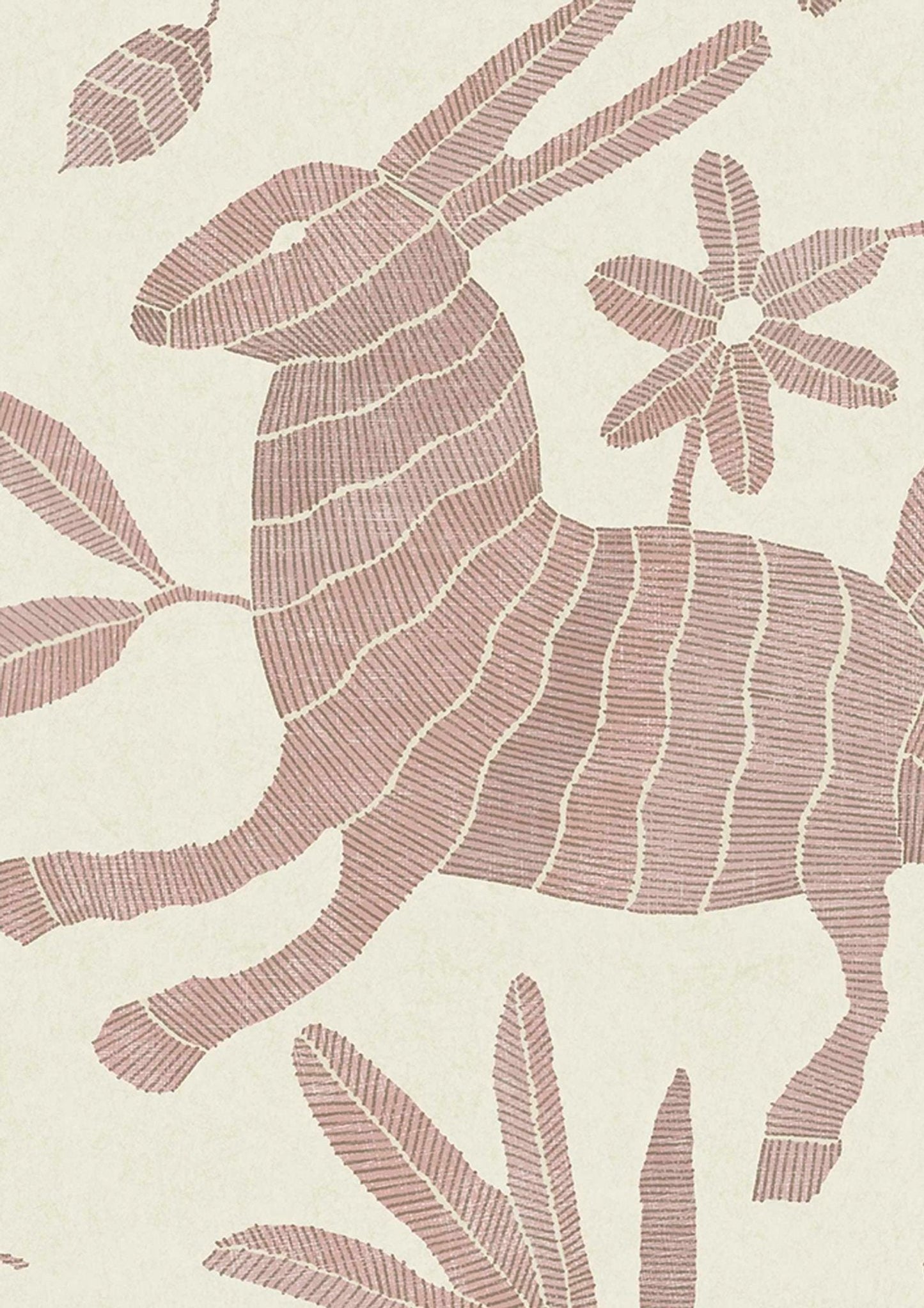 Otomi Wallpaper - Bunny Pink - Lewis & Wood - Premier Wallcovering
