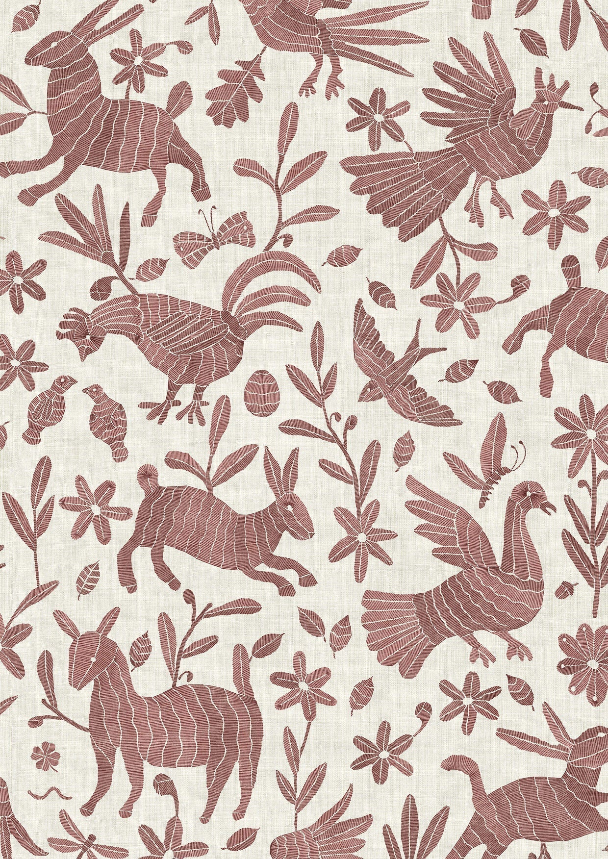 Otomi Wallpaper - Rosy - Lewis & Wood - Premier Wallcovering