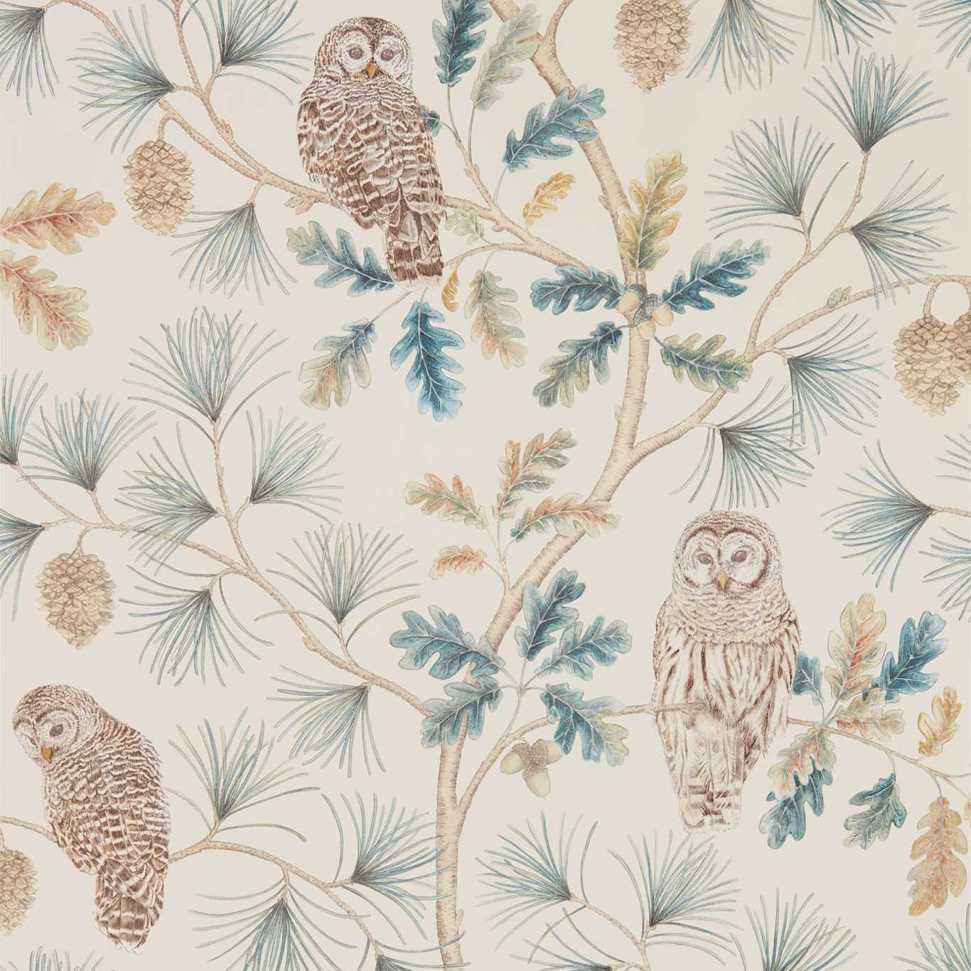 Owlswick Wallpaper - Teal - Sanderson - DYSI216595