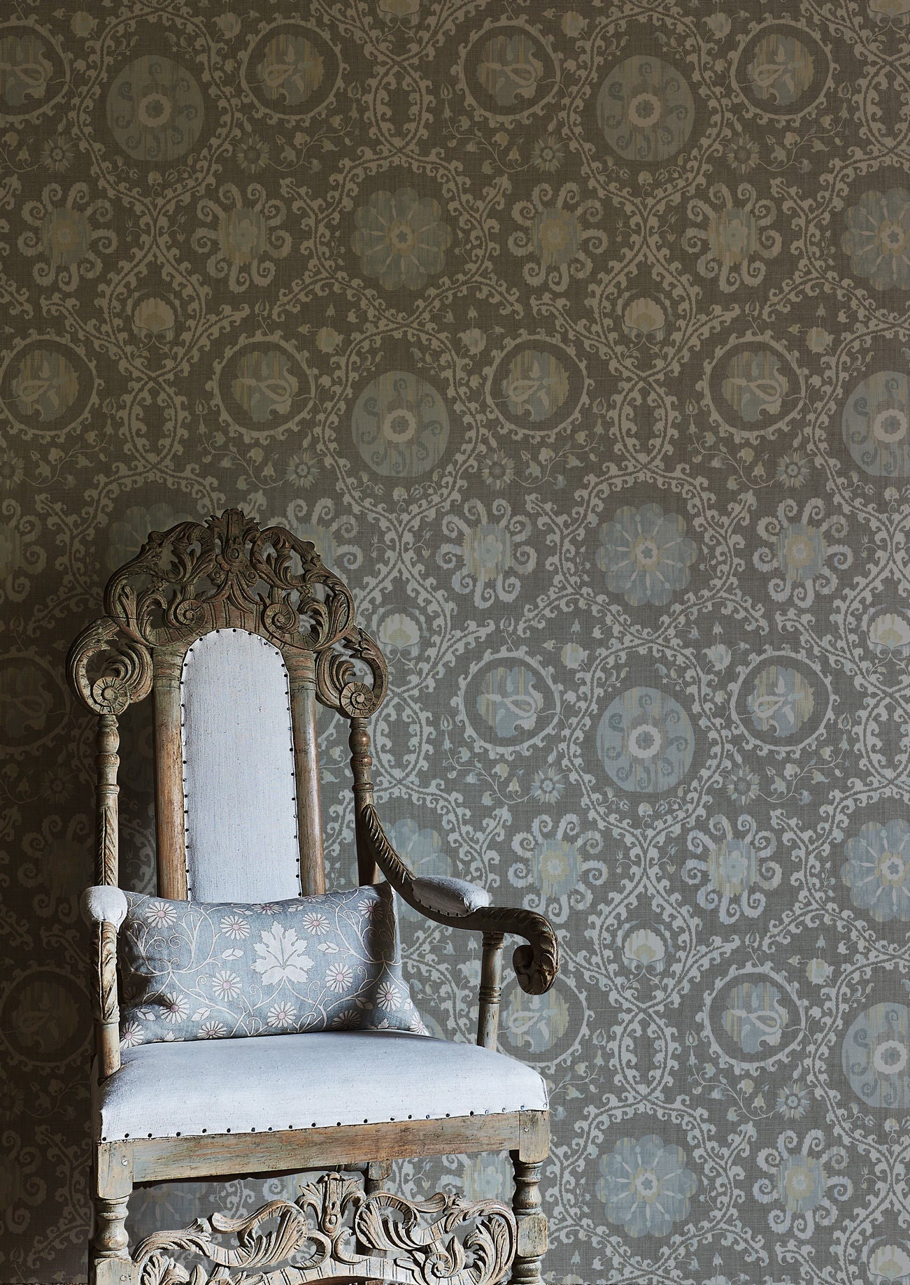 Oxus Wallpaper - Casement Blue - Lewis & Wood - Premier Wallcovering