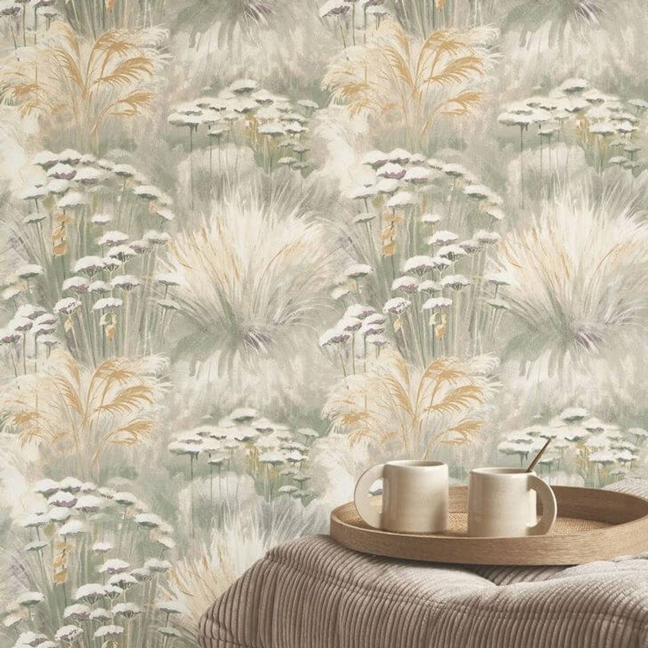 Oyat Sentier Des Dunes Wallpaper - Celadon - Casadeco - 200947606 - Premier Wallcovering