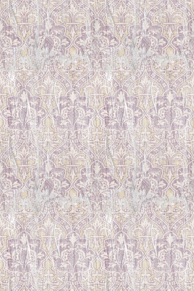 Painted Pugin Wallpaper - Mustard & Purple - Timorous Beasties - STCO/PNTP/SMM/02 - Premier Wallcovering