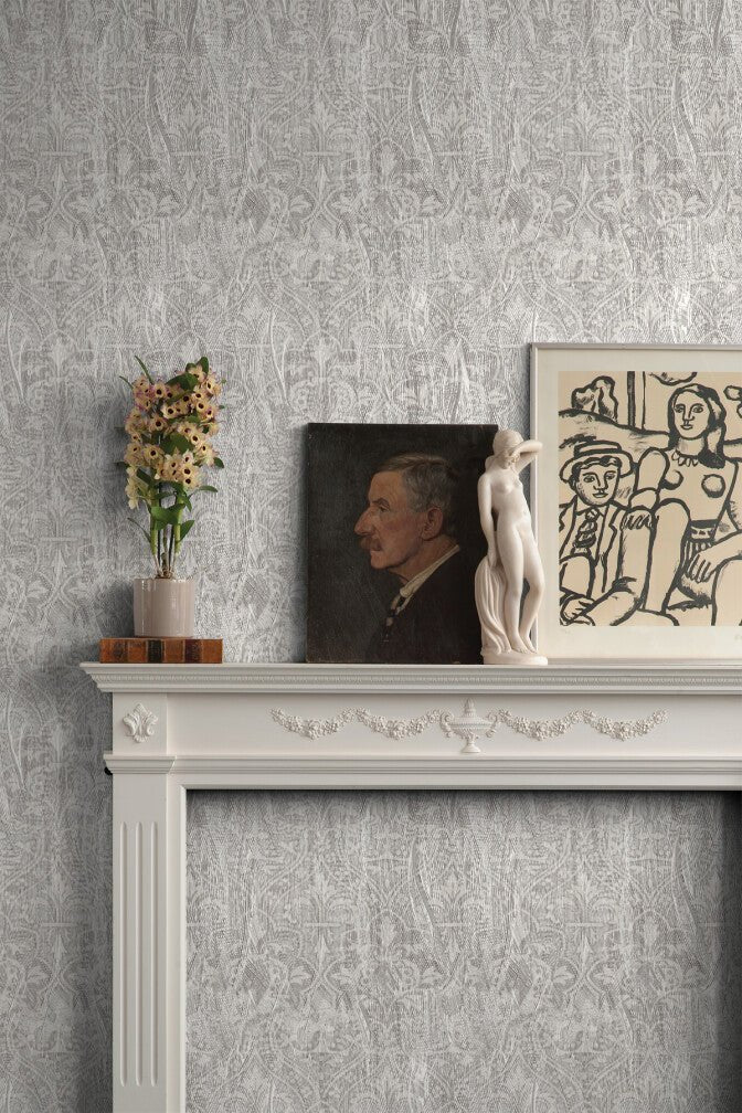 Painted Pugin Wallpaper - Grey - Timorous Beasties - STCO/PNTP/SMM/03 - Premier Wallcovering