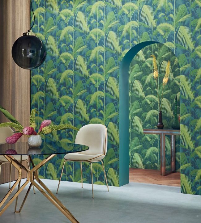 Palm Jungle Icons Wallpaper - Forest Green - 112/1003 - Cole & Son - Premier Wallcovering
