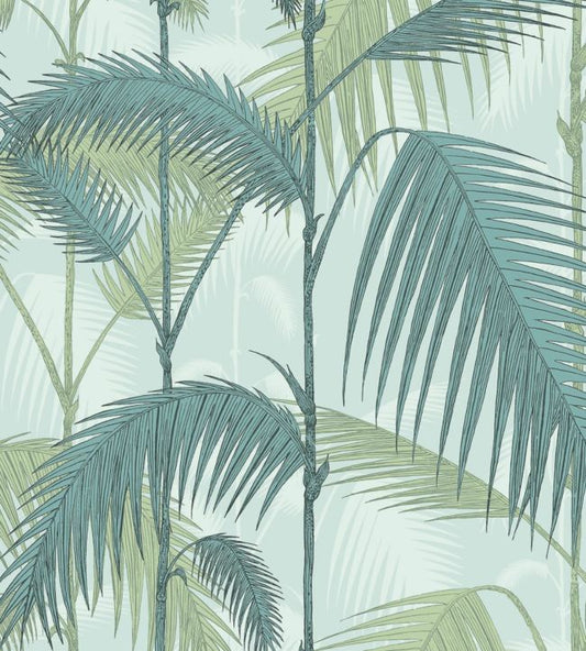 Palm Jungle Icons Wallpaper - Seafoam - 112/1001 - Cole & Son - Premier Wallcovering