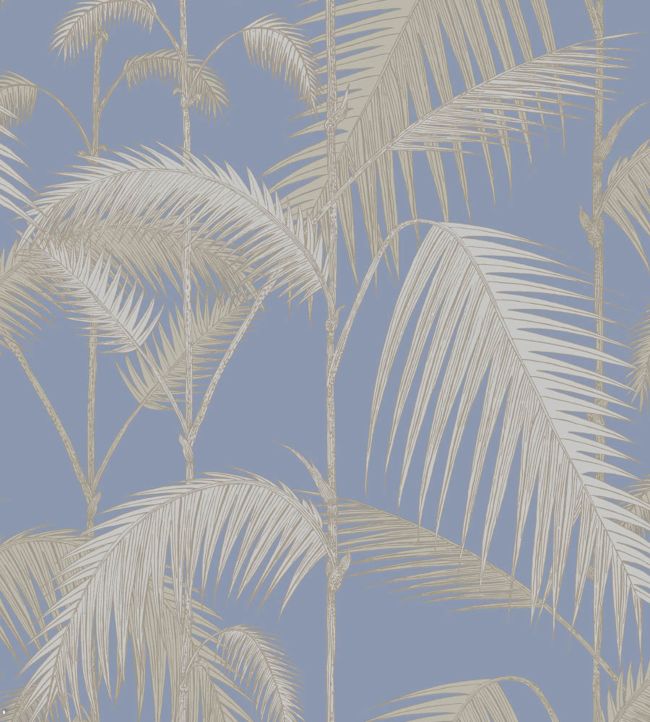 Palm Jungle Wallpaper - Metallic Silver & Linen on Hyacinth - 95/1006 - Cole & Son - Premier Wallcovering