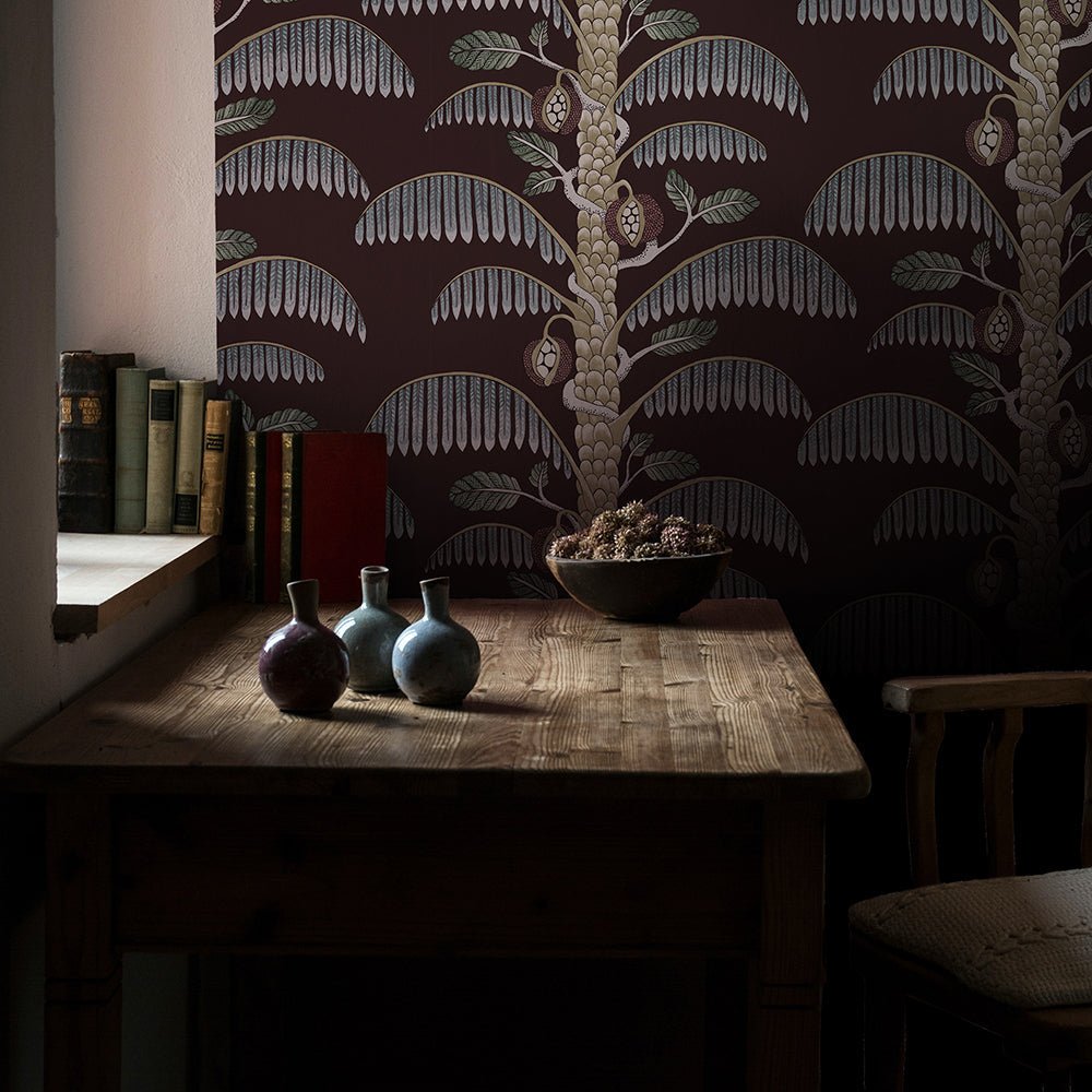 Palm Stripe Wallpaper - Spicer Brown - Josephine Munsey - JMW-101521 - Premier Wallcovering