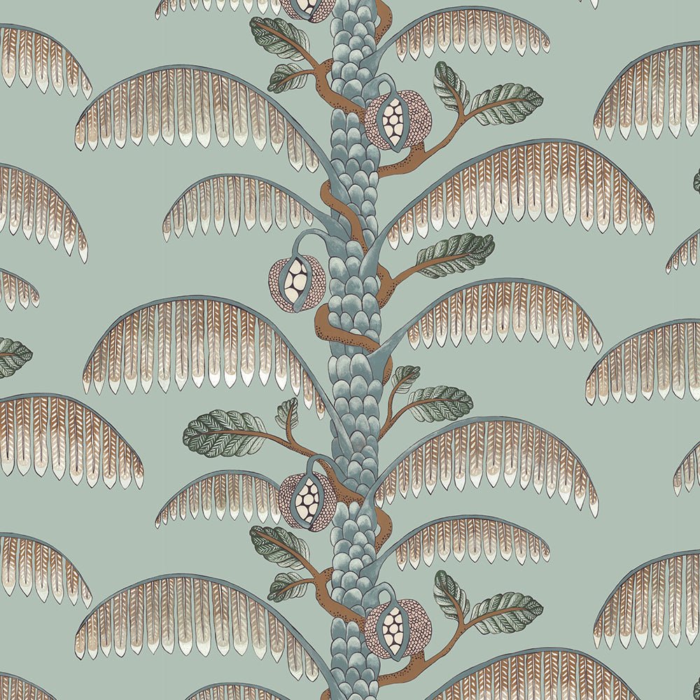 Palm Stripe Wallpaper - Radmoor Blue - Josephine Munsey - JMW-101501 - Premier Wallcovering