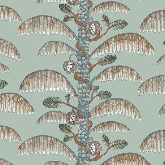Palm Stripe Wallpaper - Radmoor Blue - Josephine Munsey - JMW-101501 - Premier Wallcovering