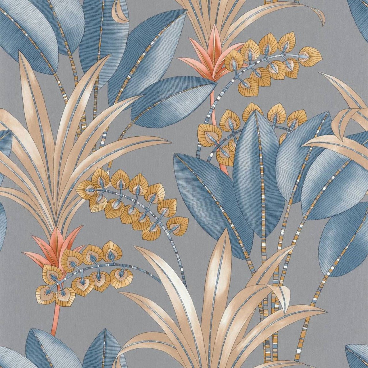 Palma Nicaragua Wallpaper - Vert And Bleu - Casadeco - 86417353 - Premier Wallcovering