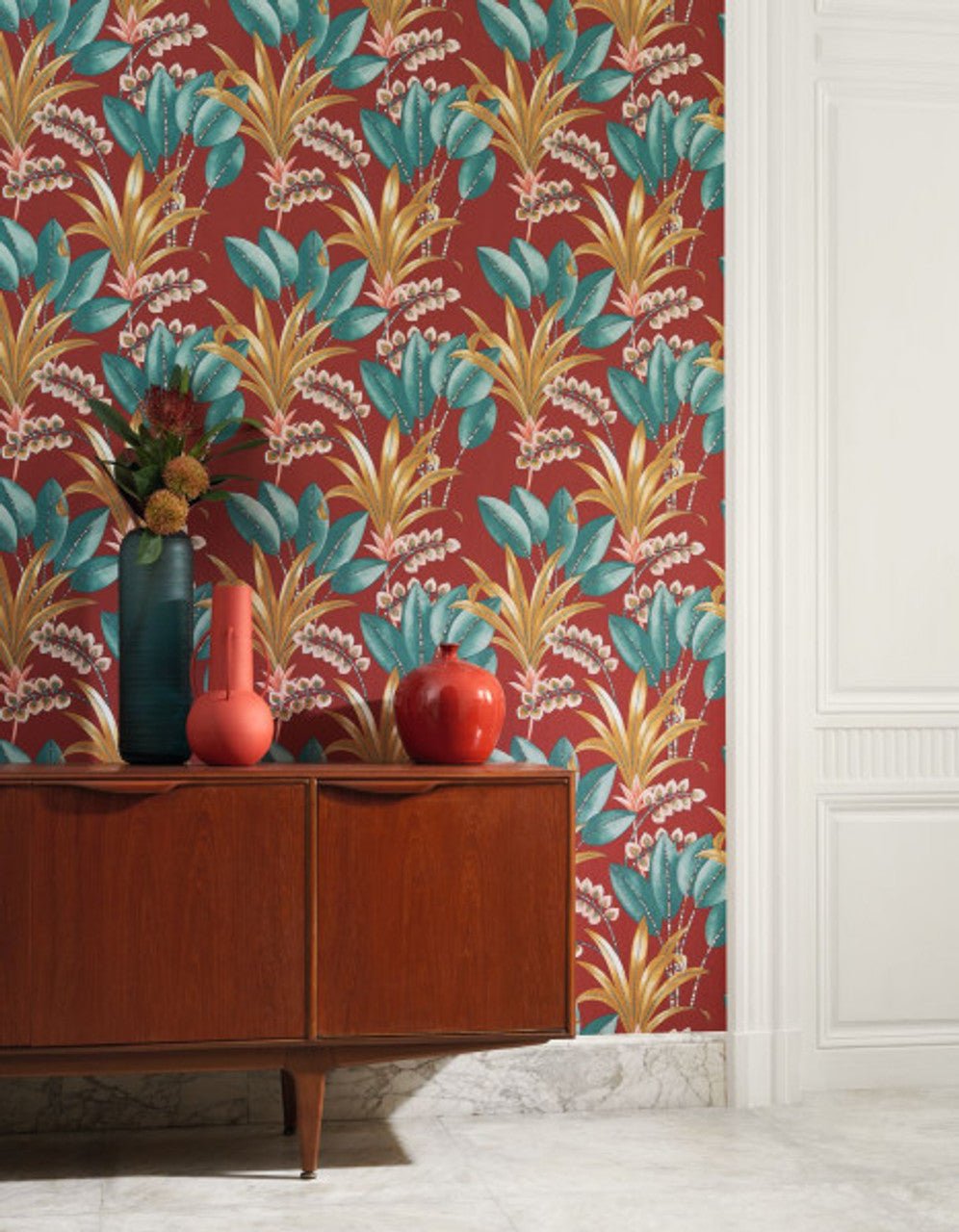 Palma Nicaragua Wallpaper - Rouge - Casadeco - 86418484 - Premier Wallcovering