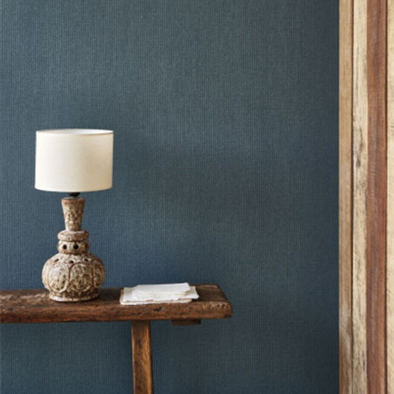 Papier Kraft Papercraft Wallpaper - Bleu Petrole - Casadeco - 89656506 - Premier Wallcovering
