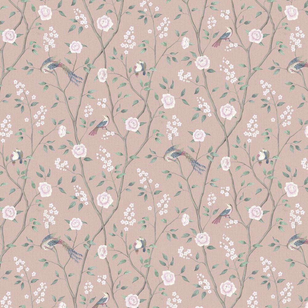 Paradise Birds Wallpaper - Pink - Boråstapeter - 1901 - Premier Wallcovering