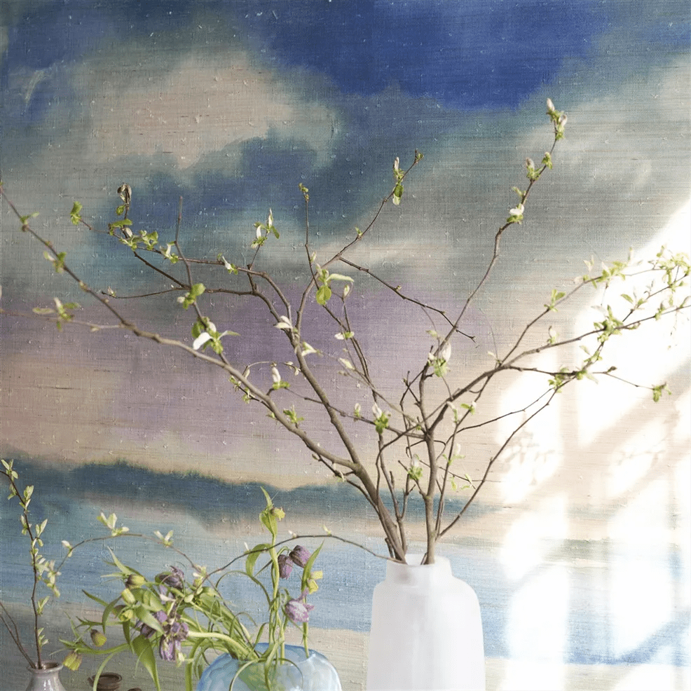 Paysage Marin Grasscloth Wallpaper - Sky - PDG1184/01 - Designers Guild