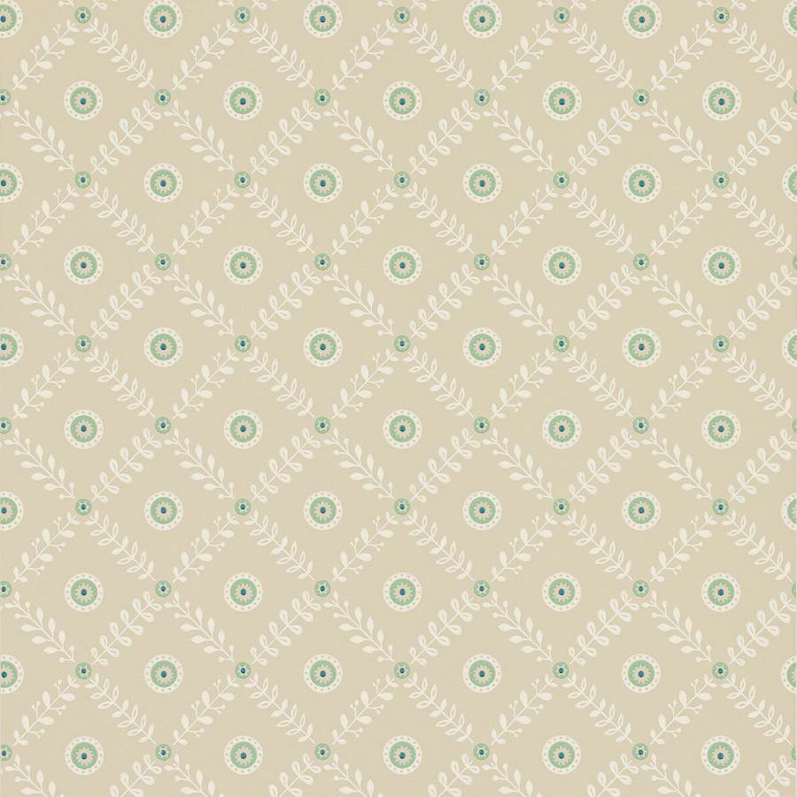 Payton Wallpaper - Beige/Aqua - J191W - 03 - Jane Churchill