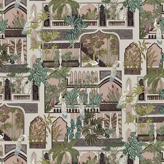 Peacock Arches Wallpaper - Blush Pink - Josephine Munsey - JMW-101101 - Premier Wallcovering