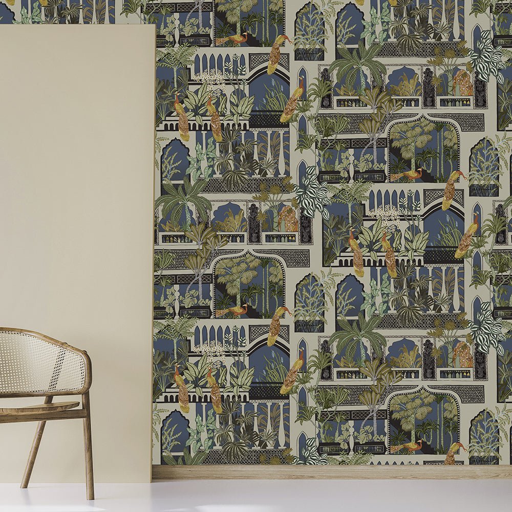 Peacock Arches Wallpaper - Petrol - Josephine Munsey - JMW-101131 - Premier Wallcovering