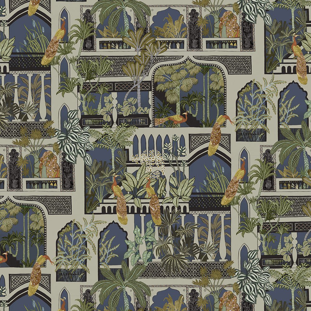 Peacock Arches Wallpaper - Petrol - Josephine Munsey - JMW-101131 - Premier Wallcovering