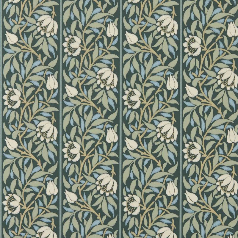 Peony Trellis Wallpaper - Bayleaf/Slate - Morris & Co - 217571 - Premier Wallcovering
