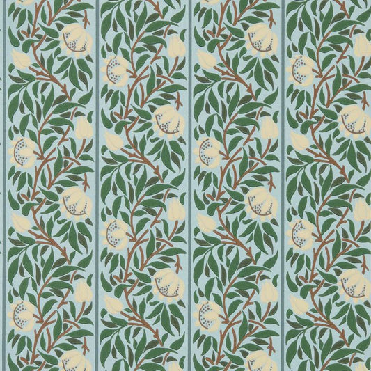 Peony Trellis Wallpaper - Soft Blue/Nettle - Morris & Co - 217569