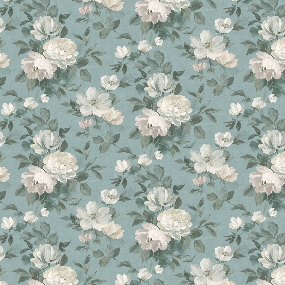 Peony Wallpaper - Blue - Boråstapeter - 7223 - Premier Wallcovering