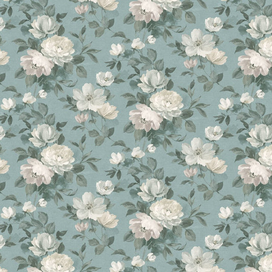 Peony Wallpaper - Blue - Boråstapeter - 7223 - Premier Wallcovering