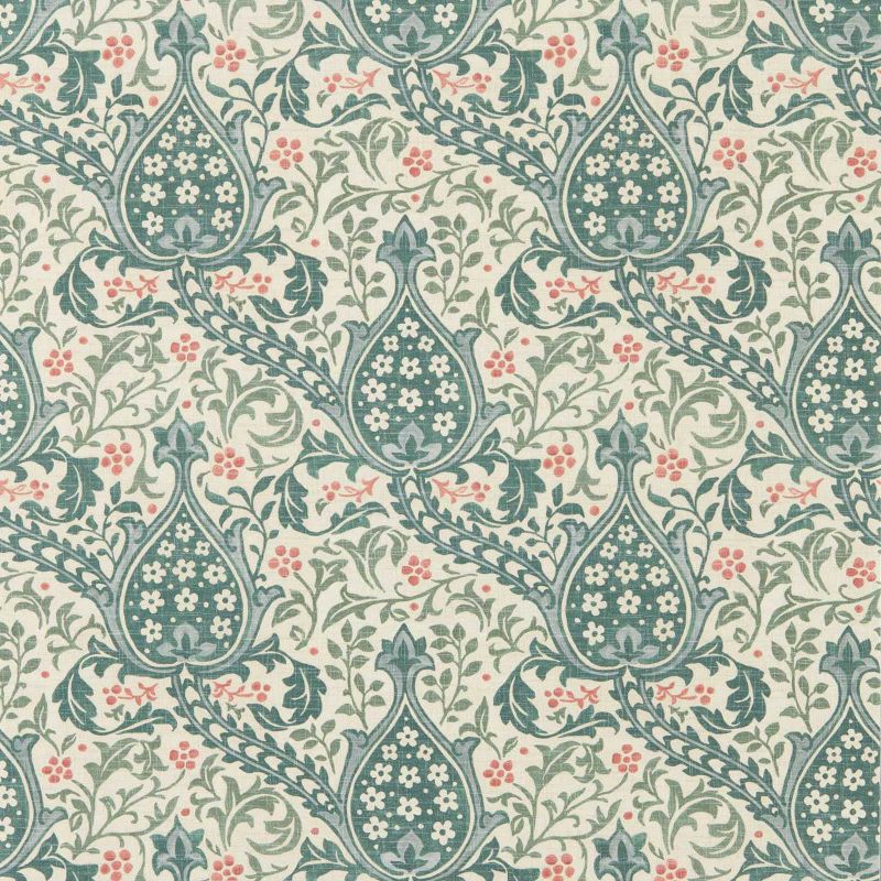 Persian Tulip Wallpaper - Teal - Morris & Co - 217599 - Premier Wallcovering