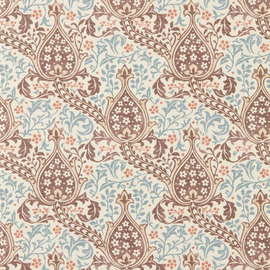 Persian Tulip Wallpaper - Umber/Mineral Blue - Morris & Co - 217598 - Premier Wallcovering