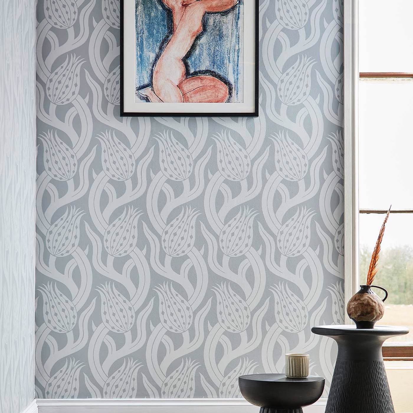 Persian Tulip Wallpaper - Quartz Grey - ZHIW312995 - Zoffany