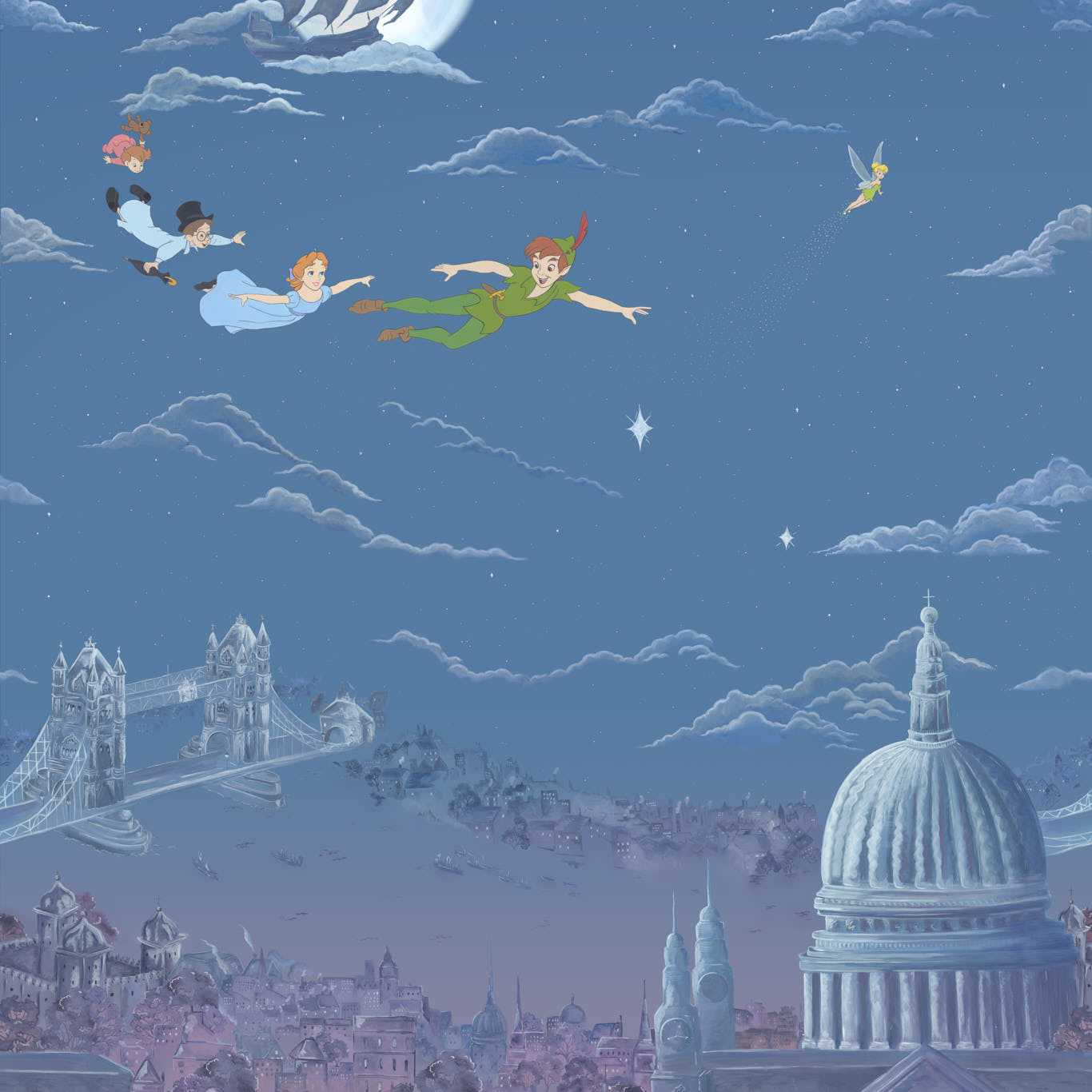 Peter Pan Wallpaper - Evening Blue - DDIW217293 - Sanderson