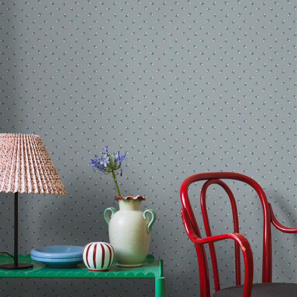 Petite Cherie Wallpaper - Blue - Boråstapeter - 7783 - Premier Wallcovering