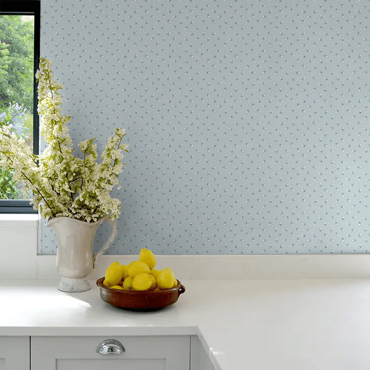 Petite Cherie Wallpaper - Blue - Boråstapeter - 7783 - Premier Wallcovering